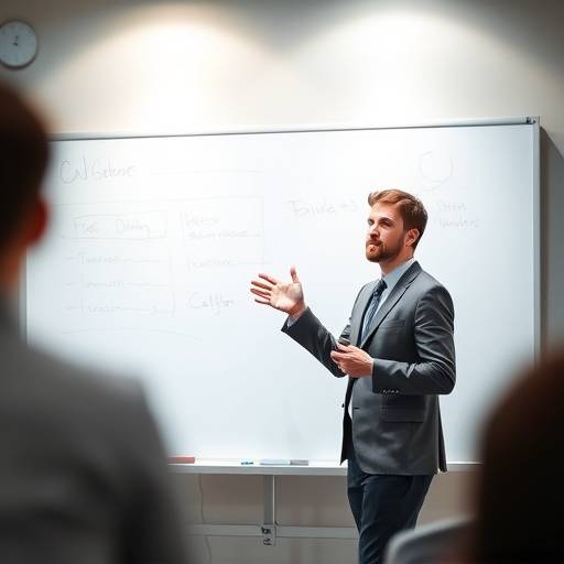 Image représentant le cours 1 : Une personne donnant une présentation devant un tableau blanc