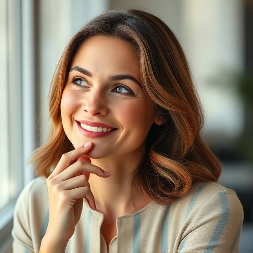 Portrait d'une femme souriante donnant son avis sur une formation